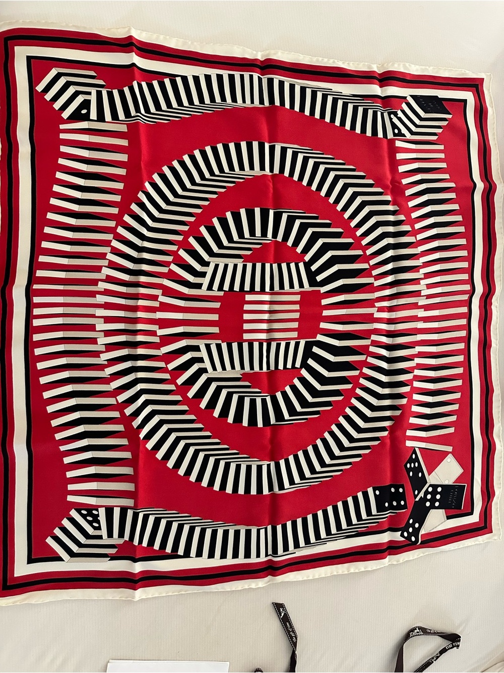 Hermes L'Effet Domino Silk Scarf